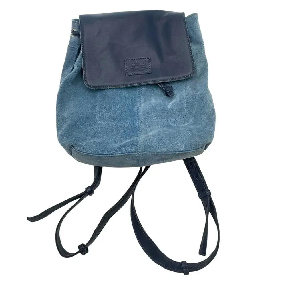 MILO - women's EMILY blue suede leather backpack / CANADA